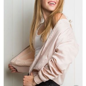 Brandy Melville pink Dennis Bomber Jacket